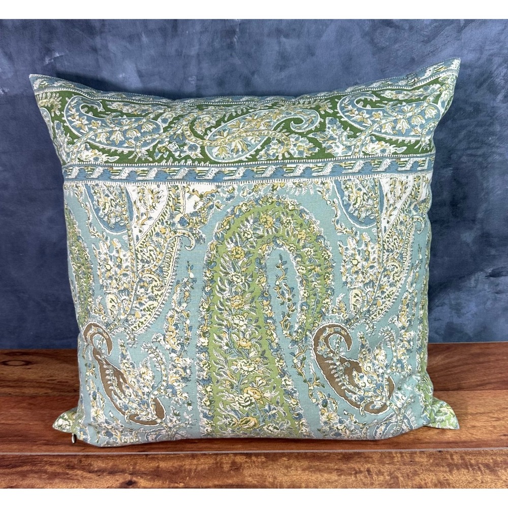 Pottery Barn 18" x 18" Paisley Print Feather Filled Accent Pillow